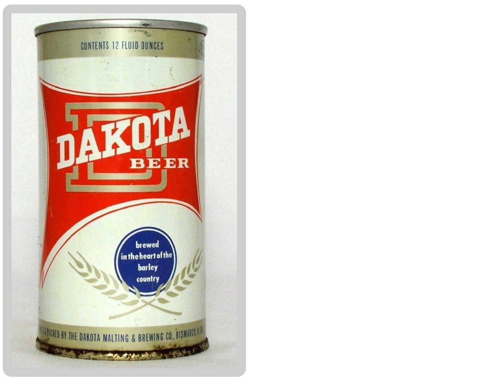 Vintage  Dakota Flat Top Beer Can Bismark ND Fridge  Magnet