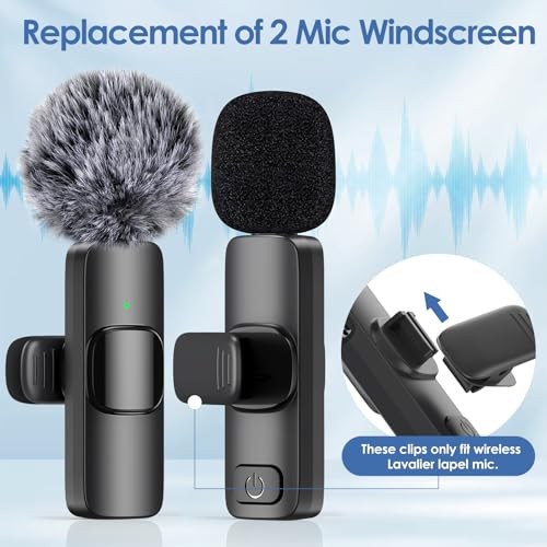 9 Pcs Mini Wireless Foam Microphone, Lavalier Microphone Windscreen 9PC Black