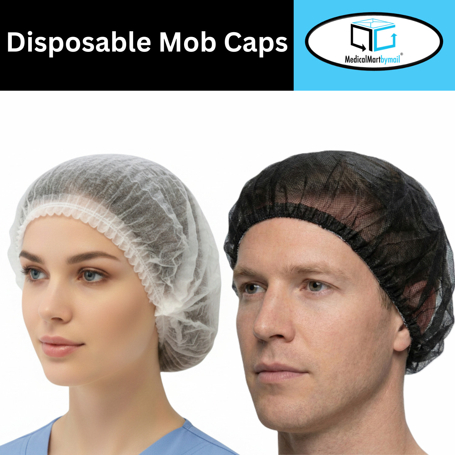 1000-2000 Polypropylene Latex-Free Hair Net 21" Bouffant Disposable Hair Cover