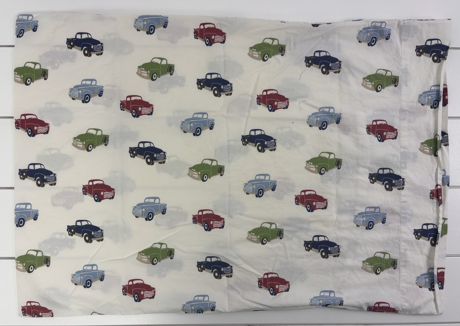 POTTERY BARN KIDS Cotton Standard Pillow Case Vintage Trucks