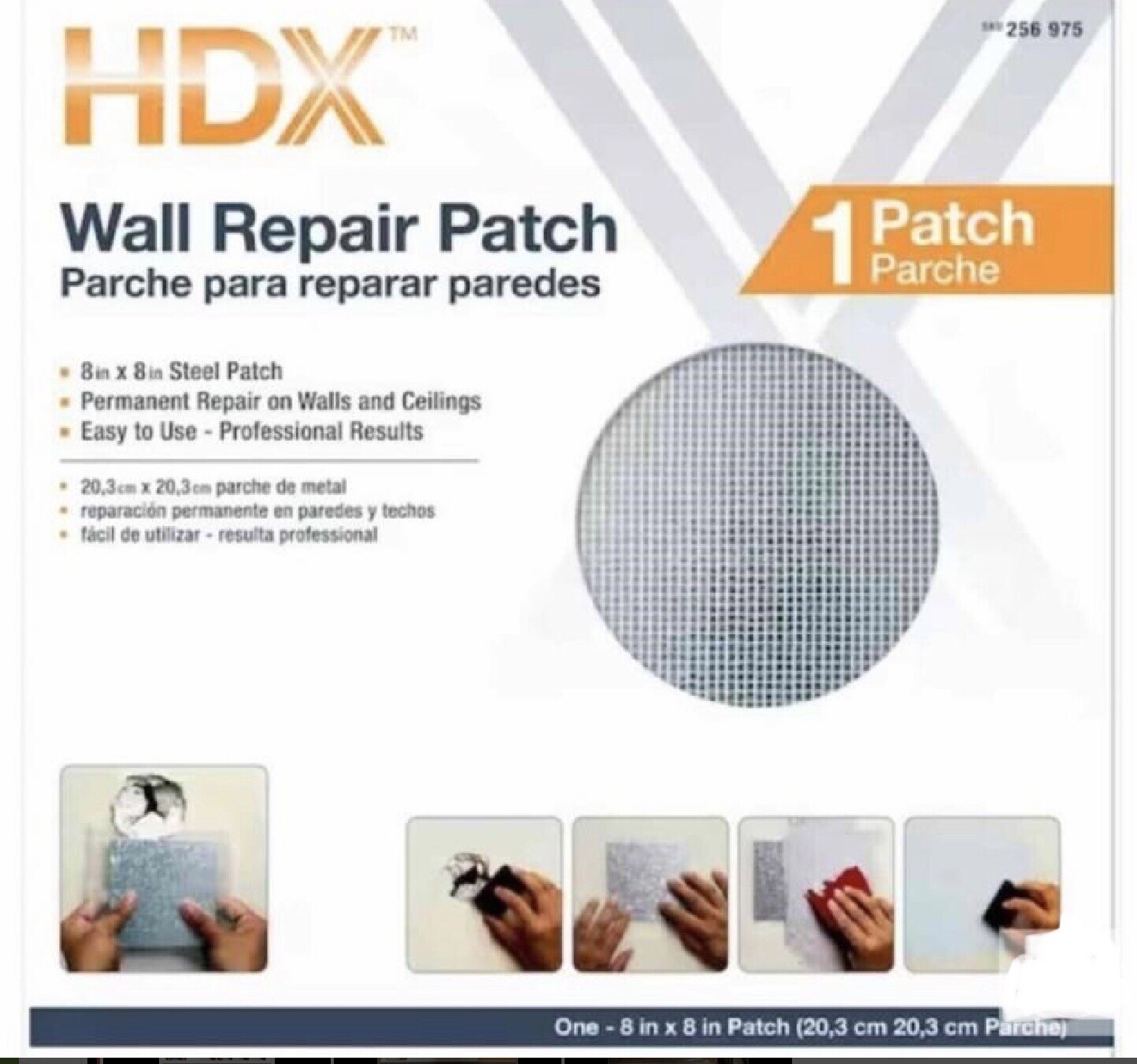 HDX Box of 12 Patches of  8”x8” Mesh & Aluminum Wall Repair kits