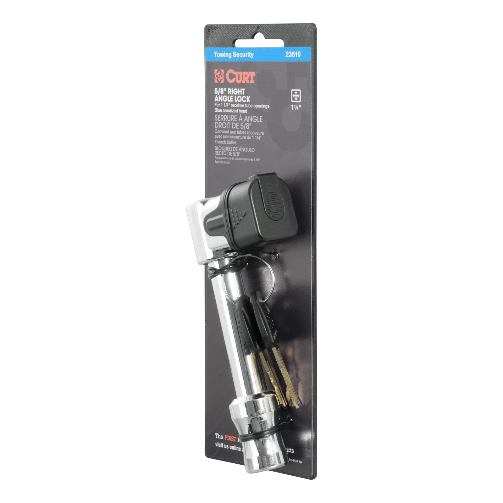 5/8" Hitch Lock (2" Receiver, Right-Angle, Chrome)