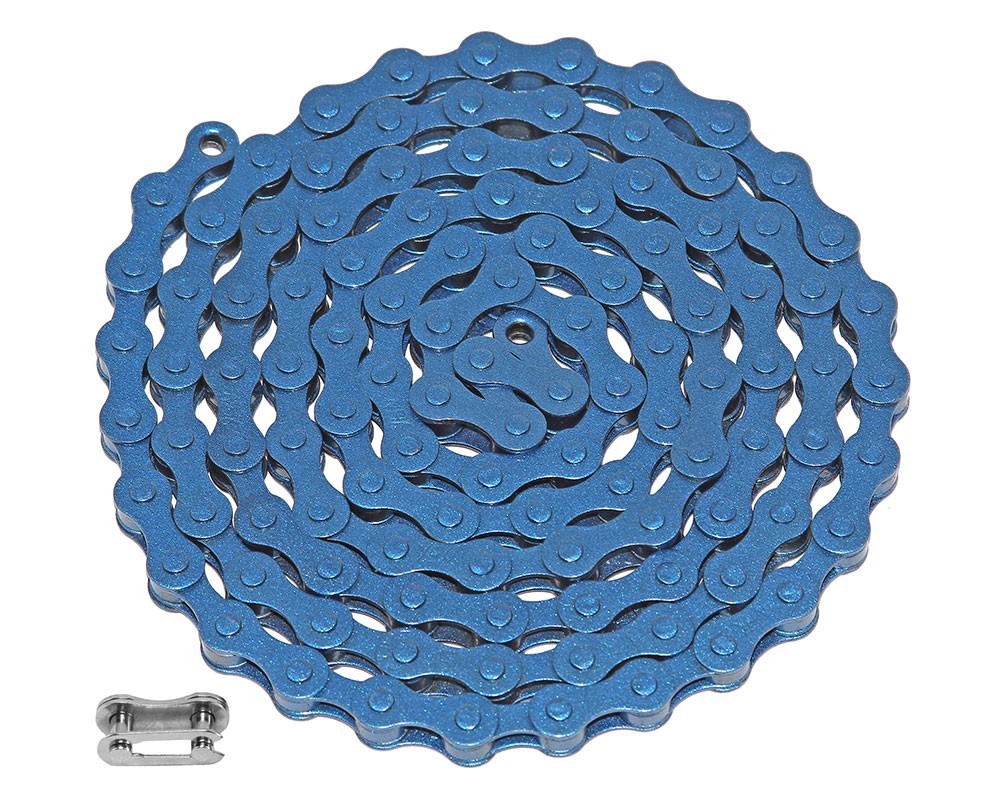 Blue Single Speed Bicycle Chain 1/2 x 1/8 112 Links Vintage Cruiser BMX Bike.