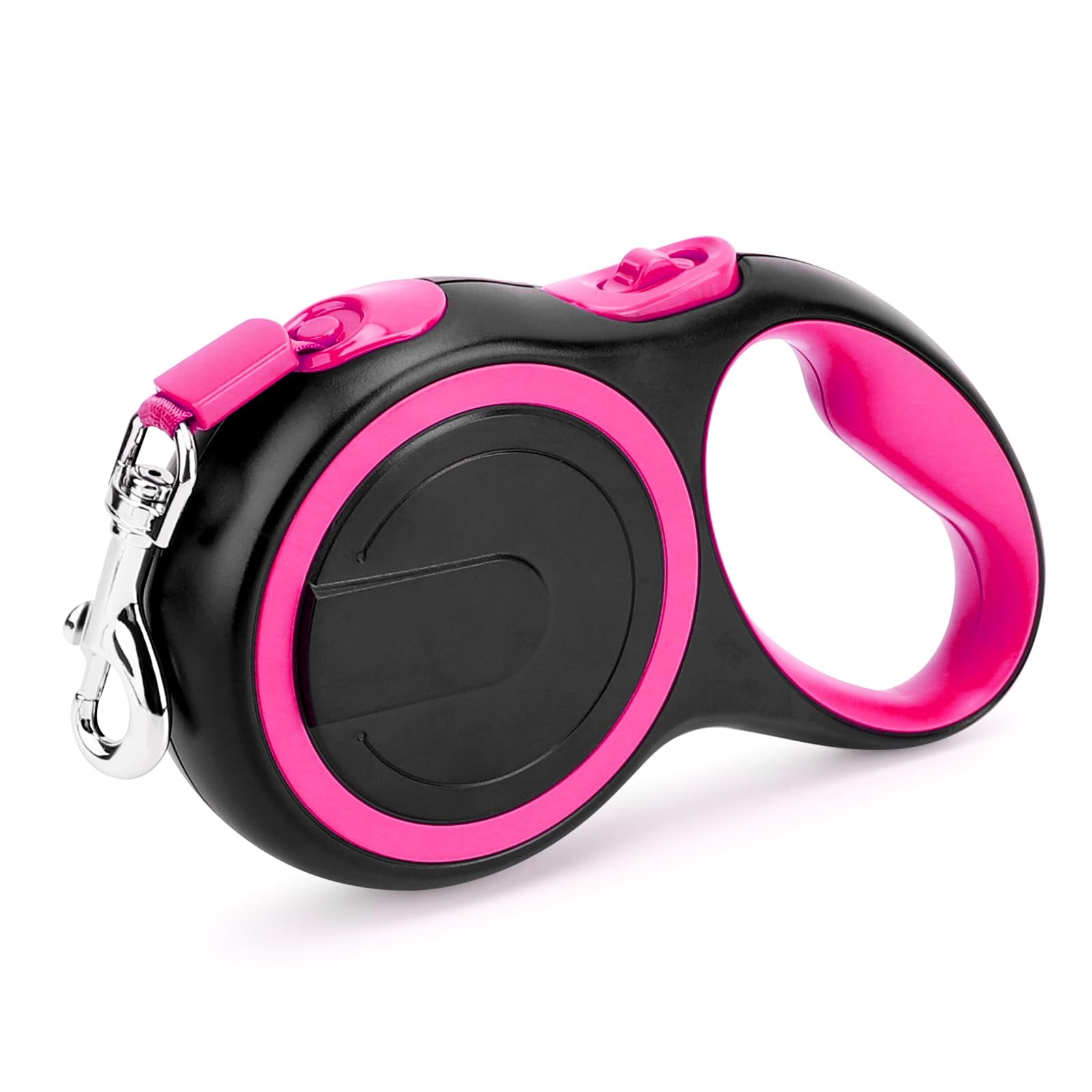 16ft Retractable Dog Leash Heavy Duty TangleFree Nylon Tape Walking Pink