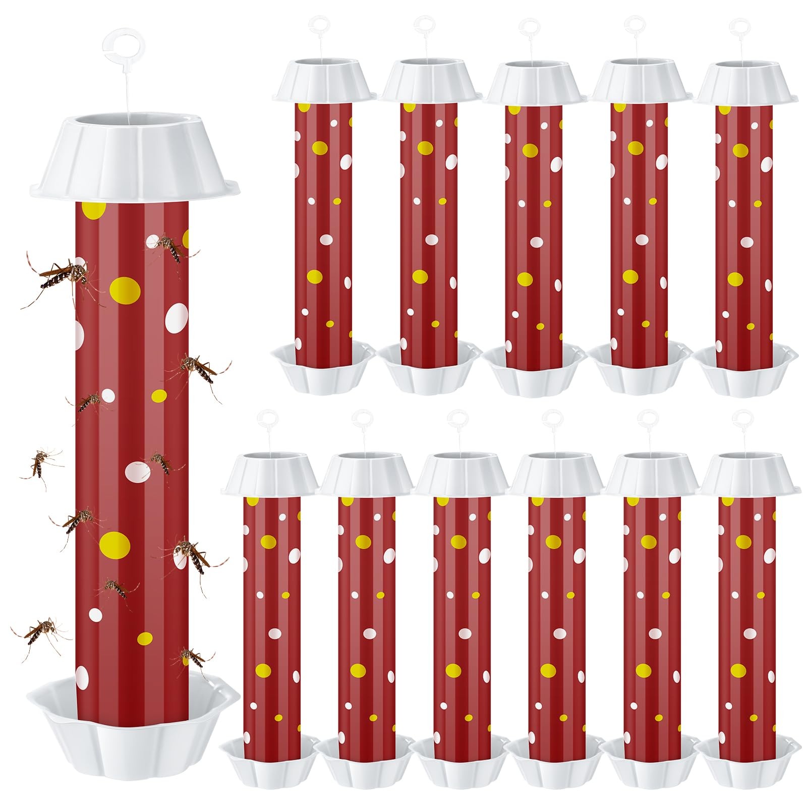 Qualirey 12 Pcs Sticky Fly Trap Fly Stick Indoor Outdoor Long Lasting Adhesive
