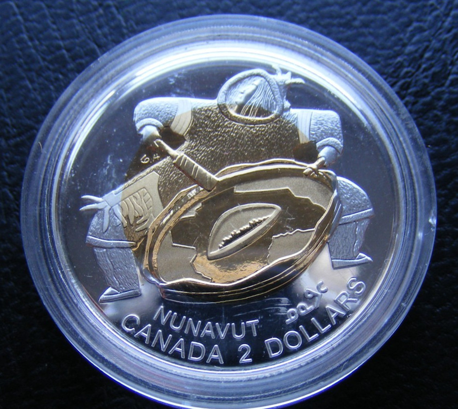xW738 Canada $2 Dollars 1999 Nunavut 8.5g .925 Silver