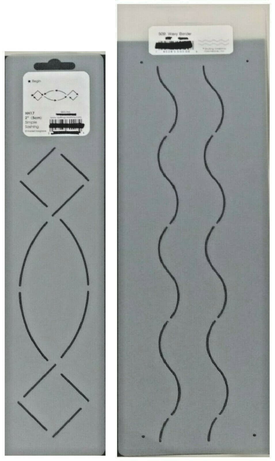 2 Quilting Stencils Simple Sashing 2" & Wavy Border 1.25" Quilt Stencil Template