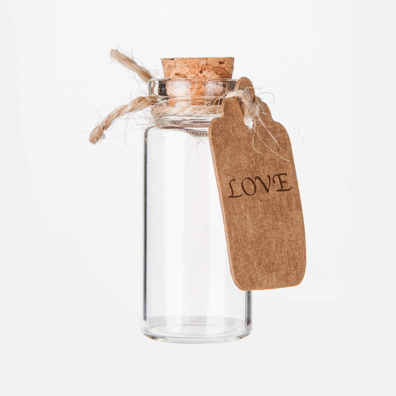 Brajttt 64PCS Cork Stoppers Glass Bottles,10ml Storage Container
