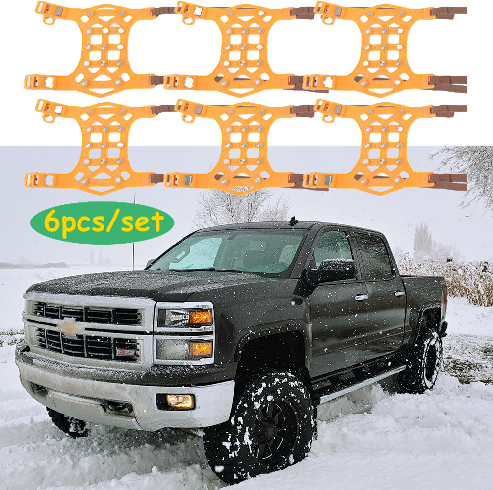 6pcs/set Car Truck Wheel Tire Snow Anti-skid Chains For Chevrolet Silverado 1500