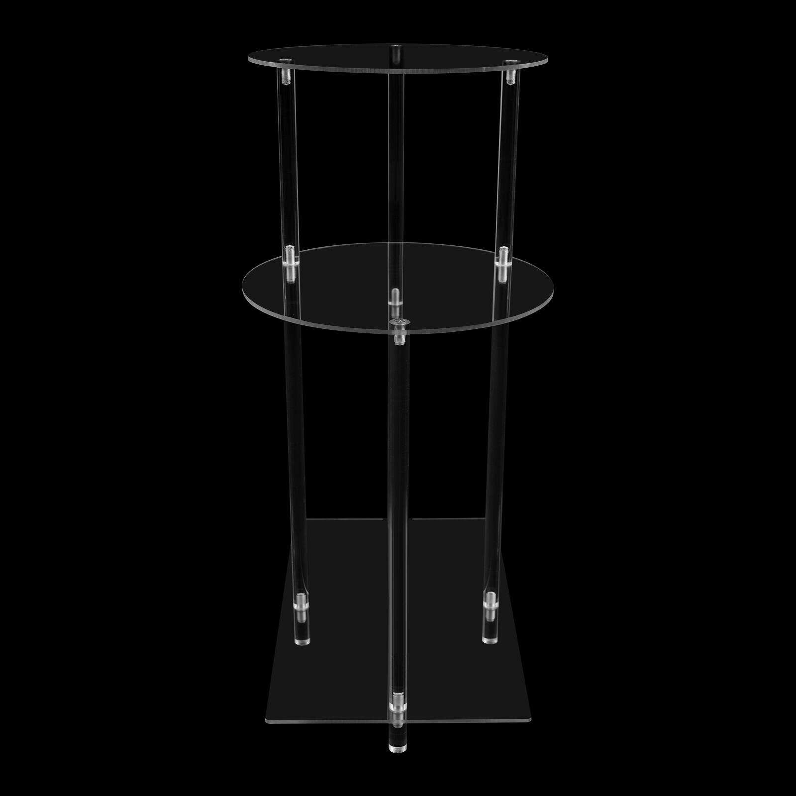 Side Table Home Bedside Table with Open Storage Shelf Indoor Clear Side Table US