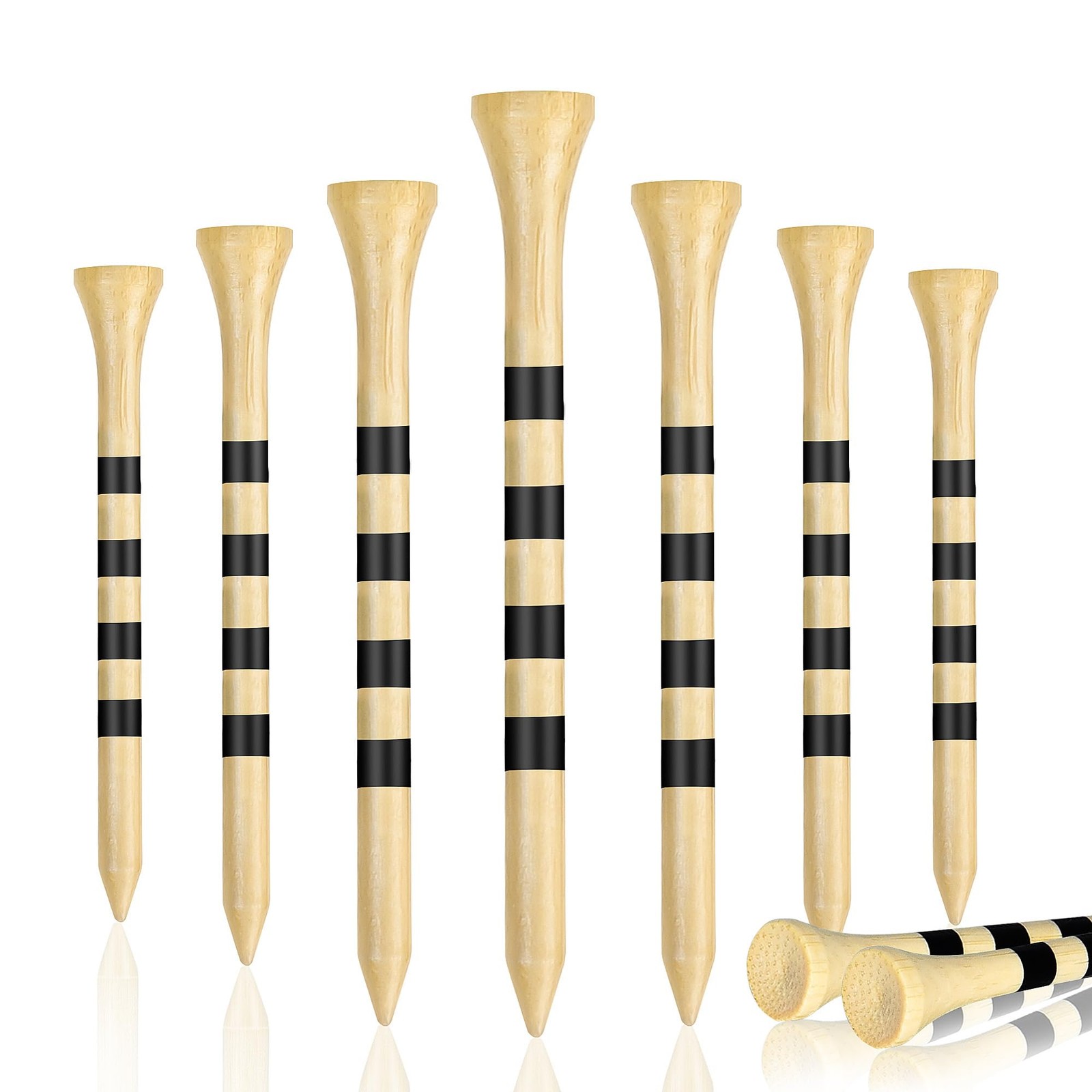 Seticek Natrual Wooden 3-1/4" Golf Tees 100 3 1/4 Inch, Natural Color