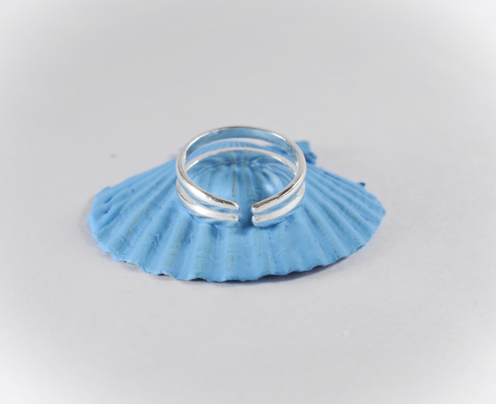 Sterling Silver 925 Adjustable Twin Band Toe Ring !! New !!