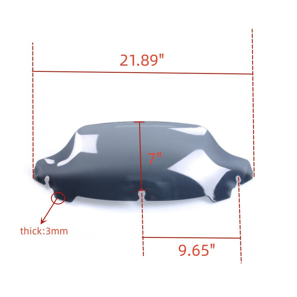 7'' Smoke Wave-Windshield Windscreen For 2014-up Harley Touring Electra Glide