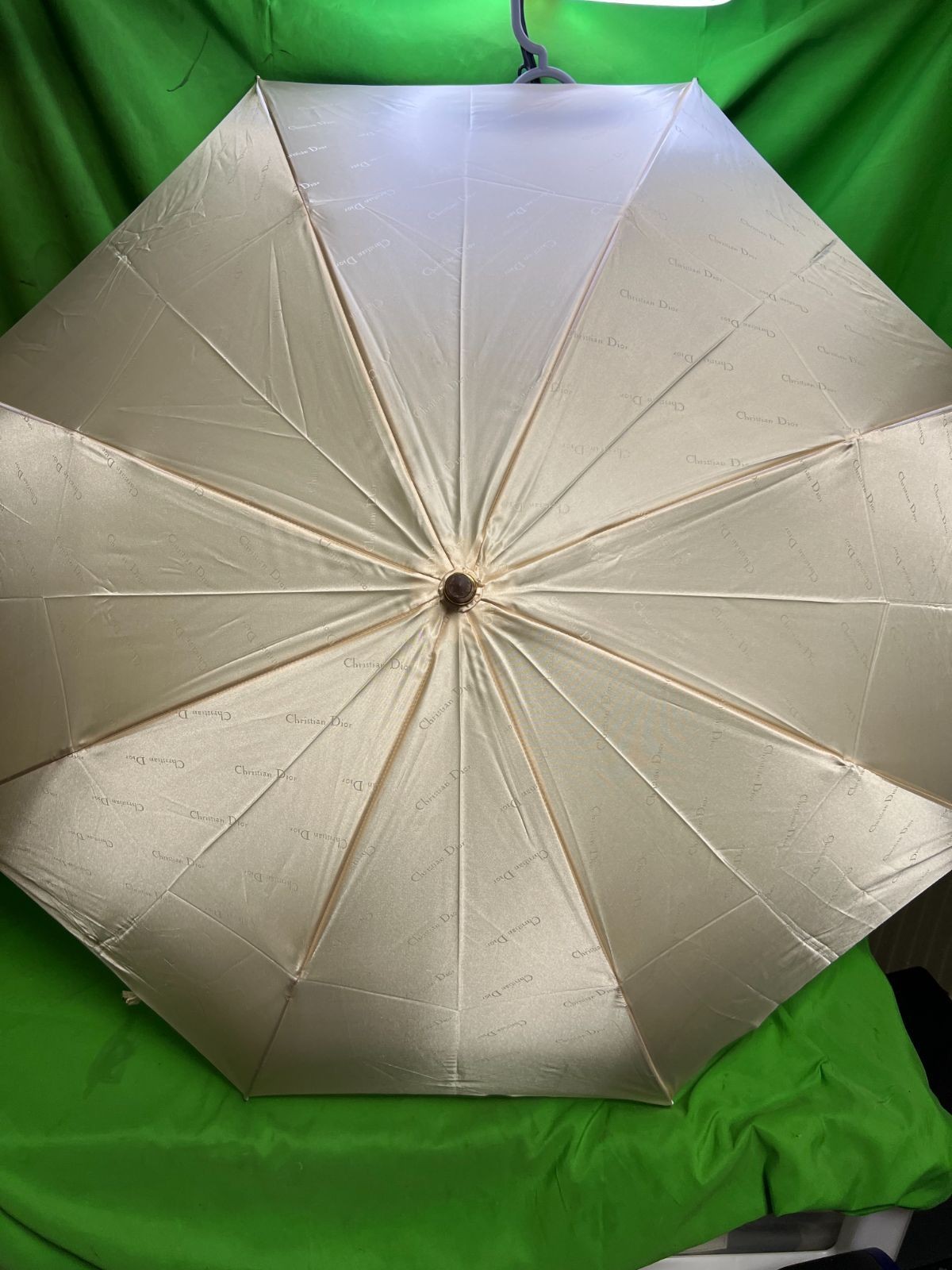 Christian Dior Folding Umbrella Compact Rain Shield Fashion Accessory Authentic
