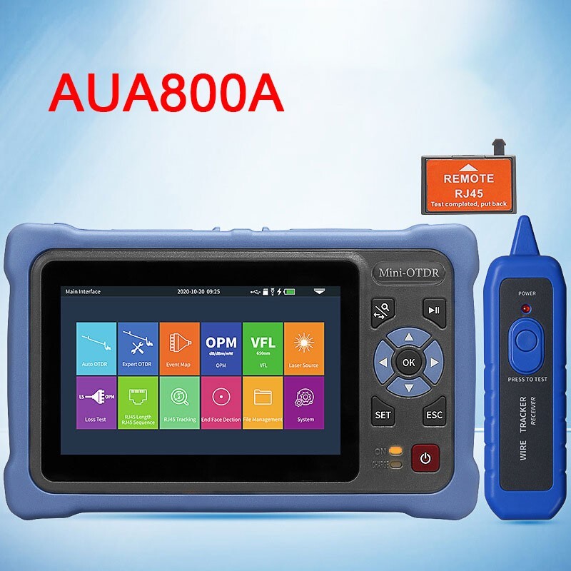 AUA800A APC Port Multifunctional OTDR Optical Time Domain Reflectometer 100KM