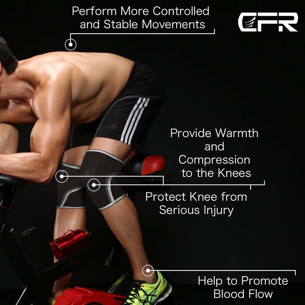 Pair 7mm Knee Compresion Sleeves Support Guard Brace Weightlifting Powerlifting