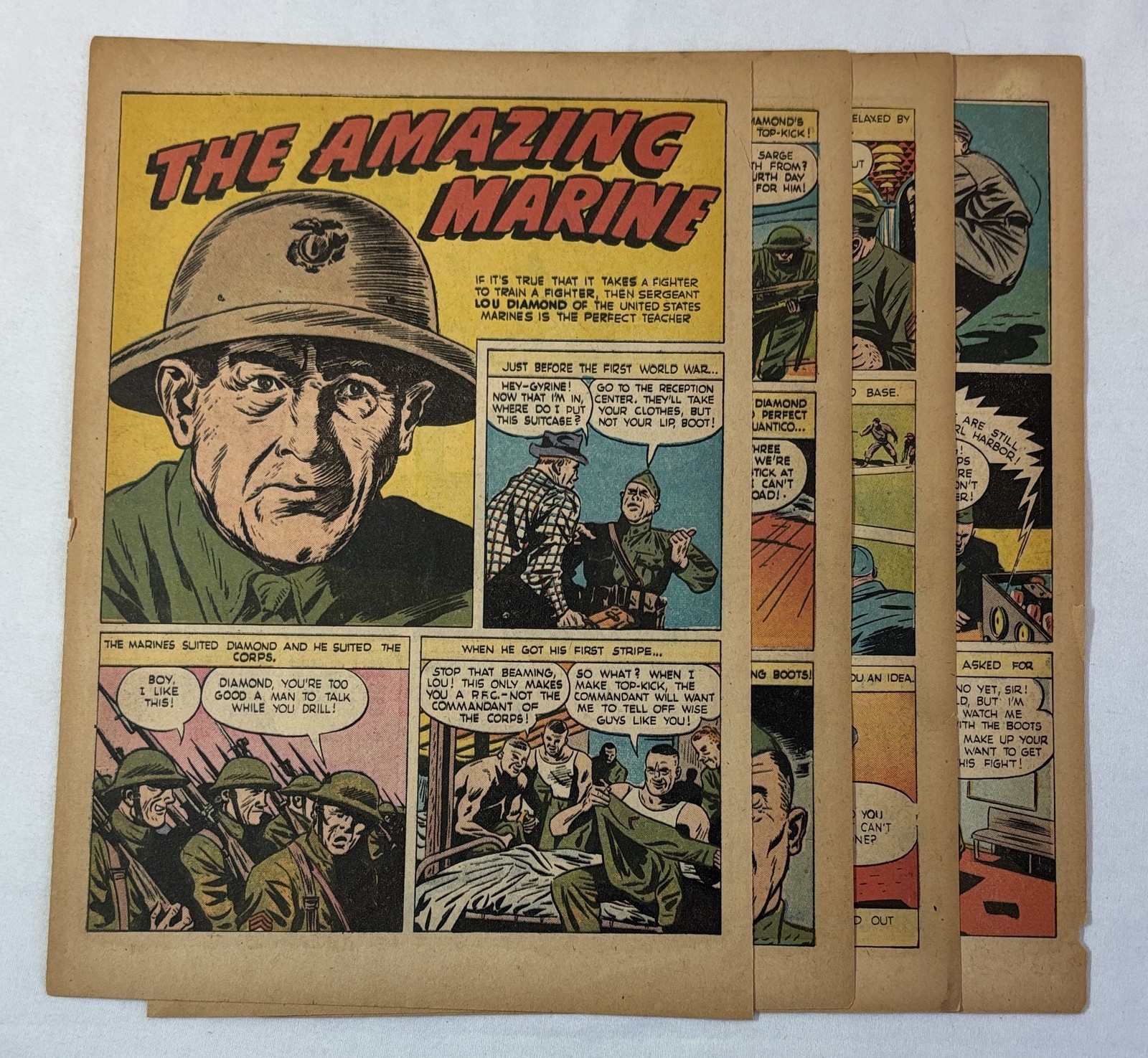 1943 seven page cartoon story ~ MARINE SERGEANT LOU DIAMOND
