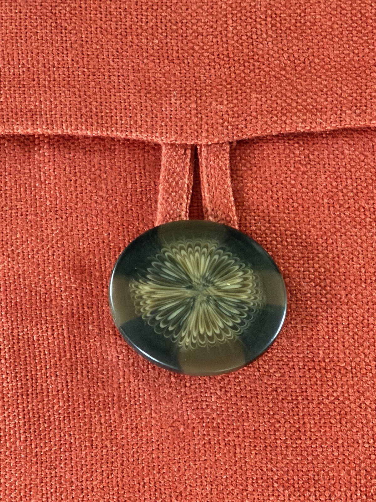 Pottery Barn Terracotta Linen Pillow Cover 18x18 Button Back Envelope