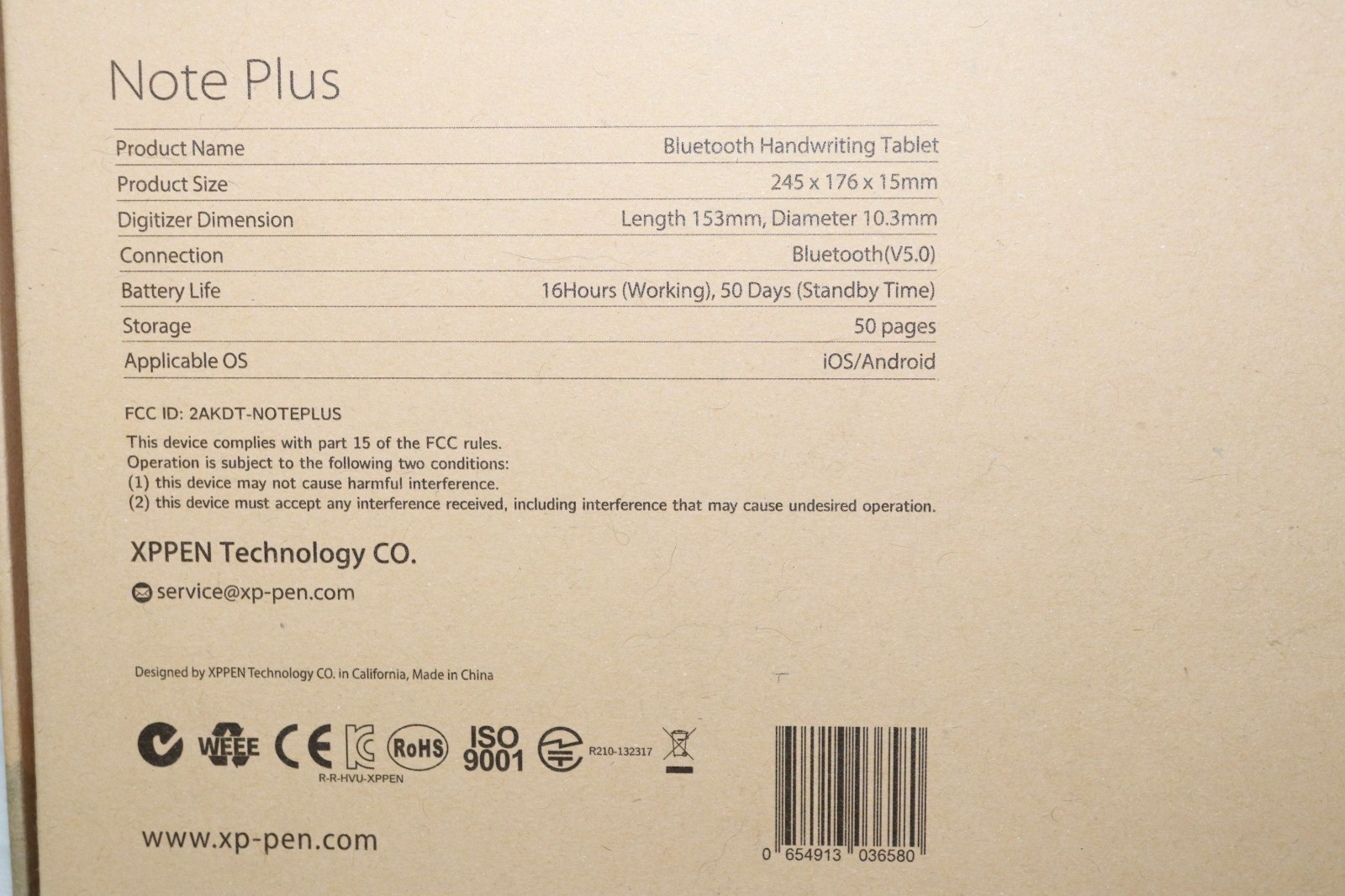 XP-Pen Note Plus Bluetooth Smart Notebook Handwriting Tablet