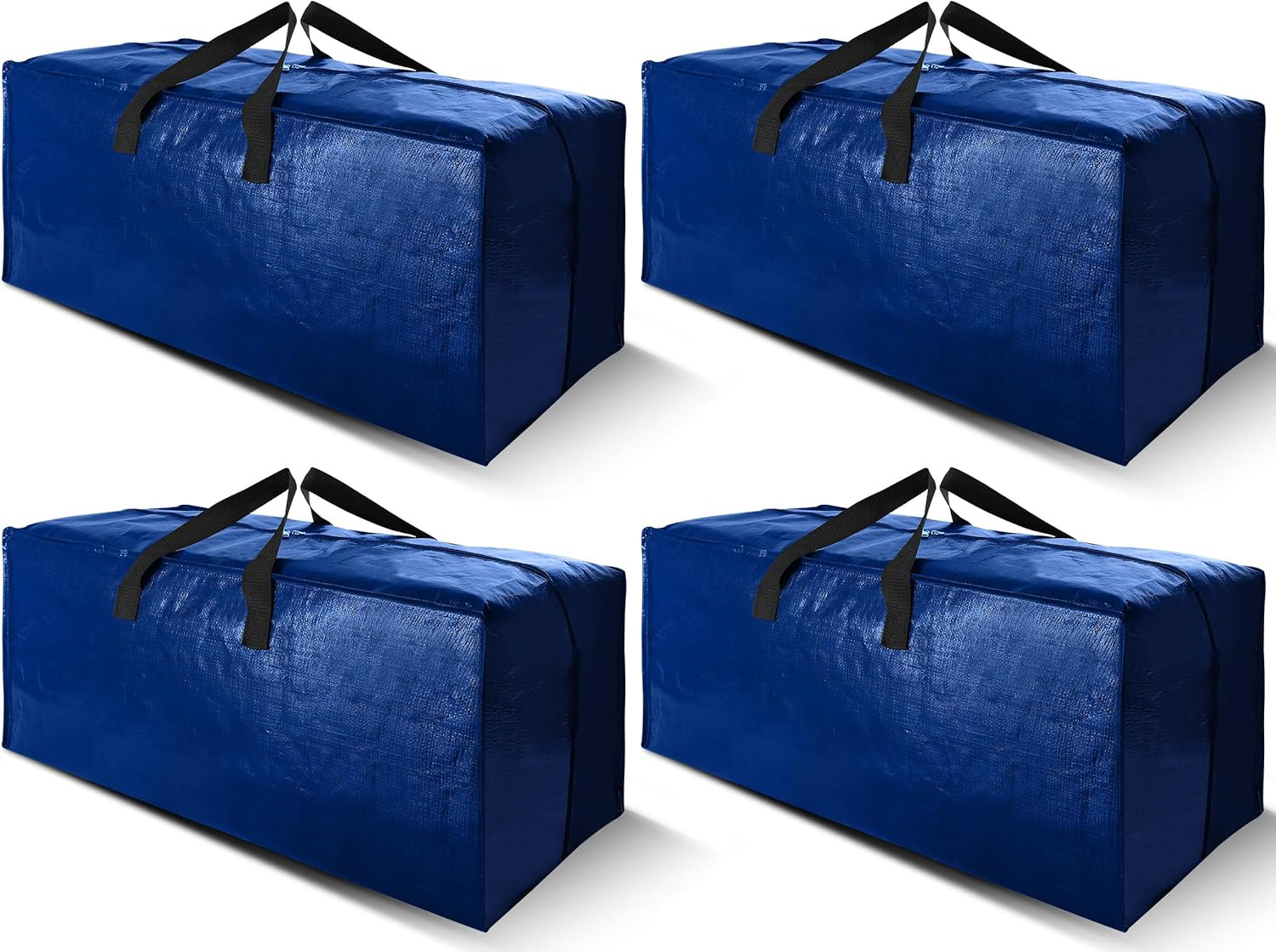 4 Pack Heavy Duty Extra Large Moving Bags with Backpack Straps - Strong Handles