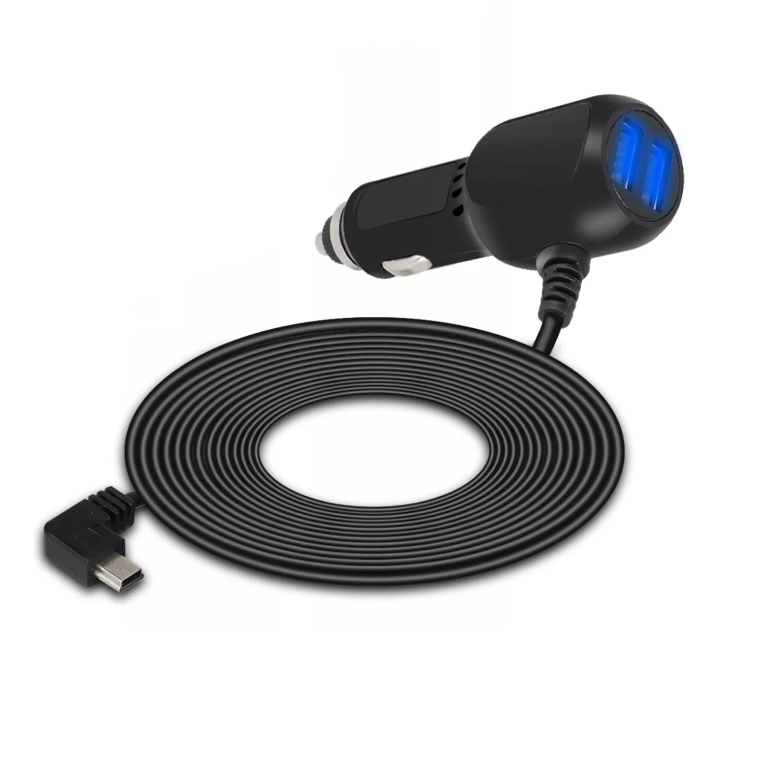 Plastic+Copper Car Charger Cable Power Cord Supply for DVR Camera GPS