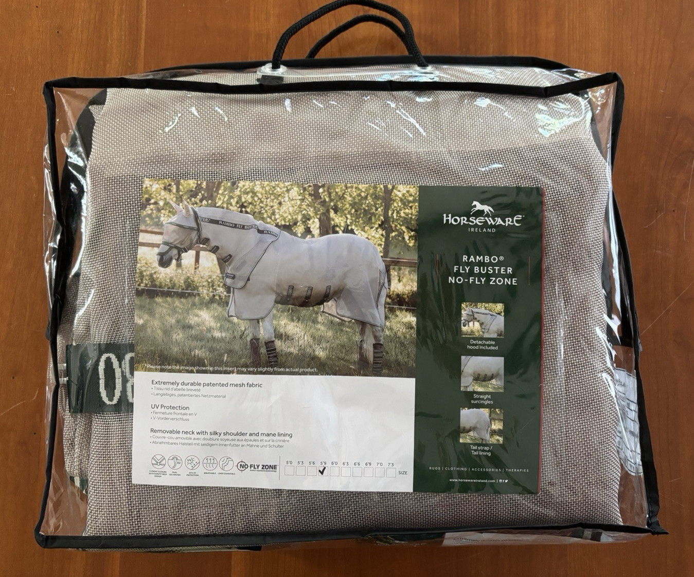 Rambo Fly Buster Horse Fly UV Sheet & Neck Cover w/ No Fly Zone - 69" OATMEAL