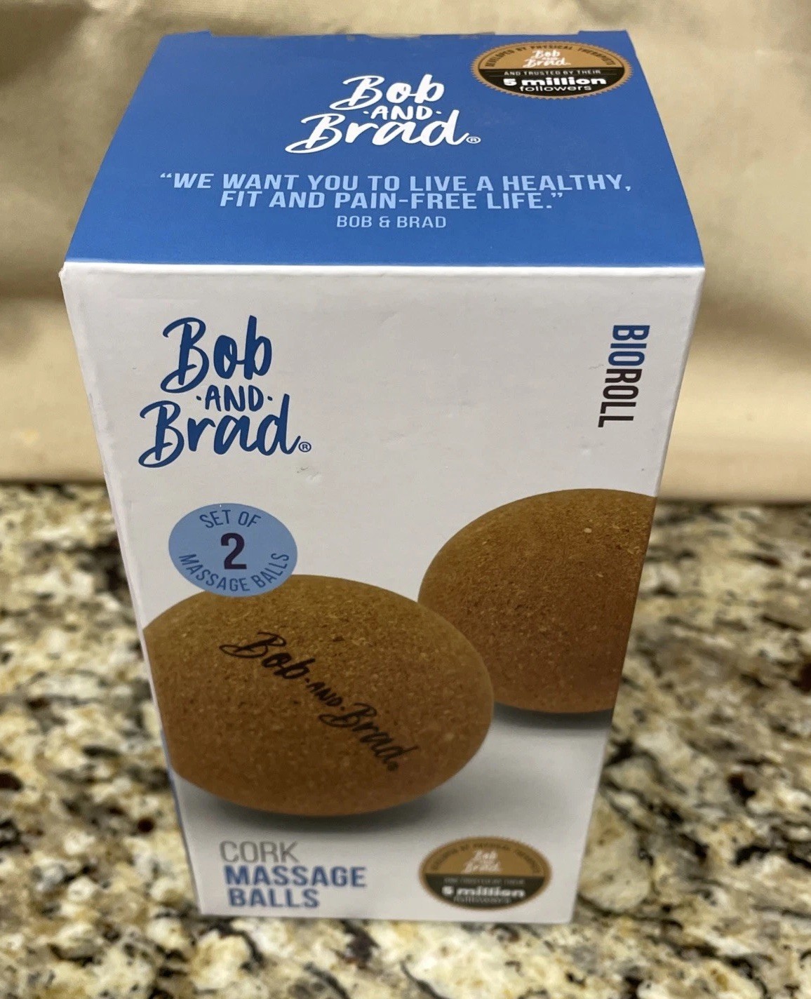 Bob and Brad 2PCS Cork Massage Balls Physical Massage Lacrosse Ball Set for Yoga