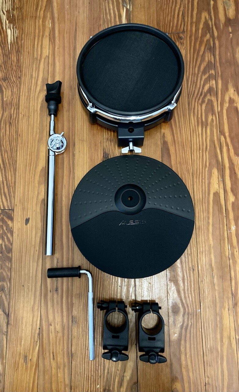 Alesis 10" Cymbal 8" Mesh Surge Pad w/15" Arm & 1.5" Clamps NEW Drum E-Drums