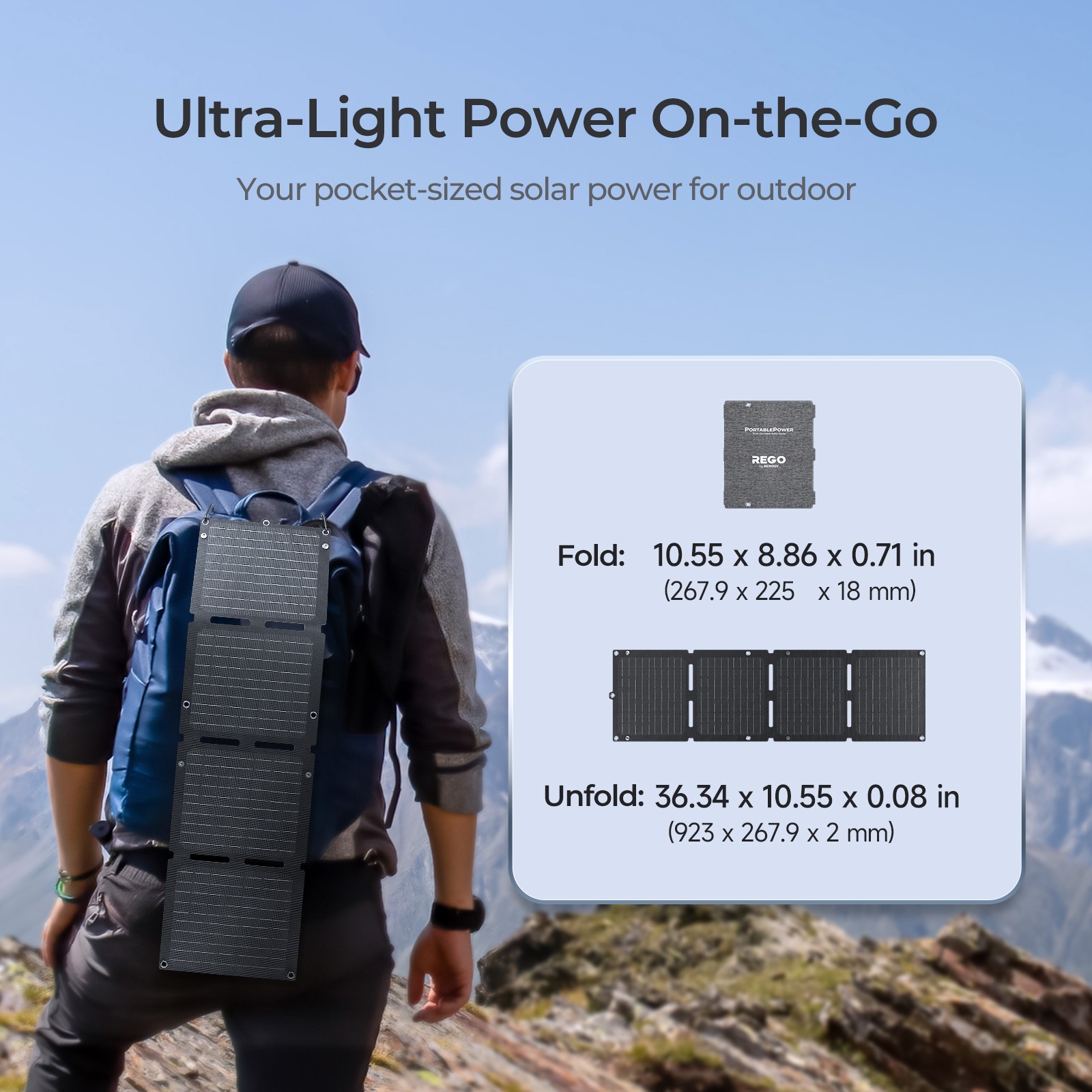 Renogy E.FLEX-SE 30W PRO Portable Solar Panel Fast Charging For iPhone iPad