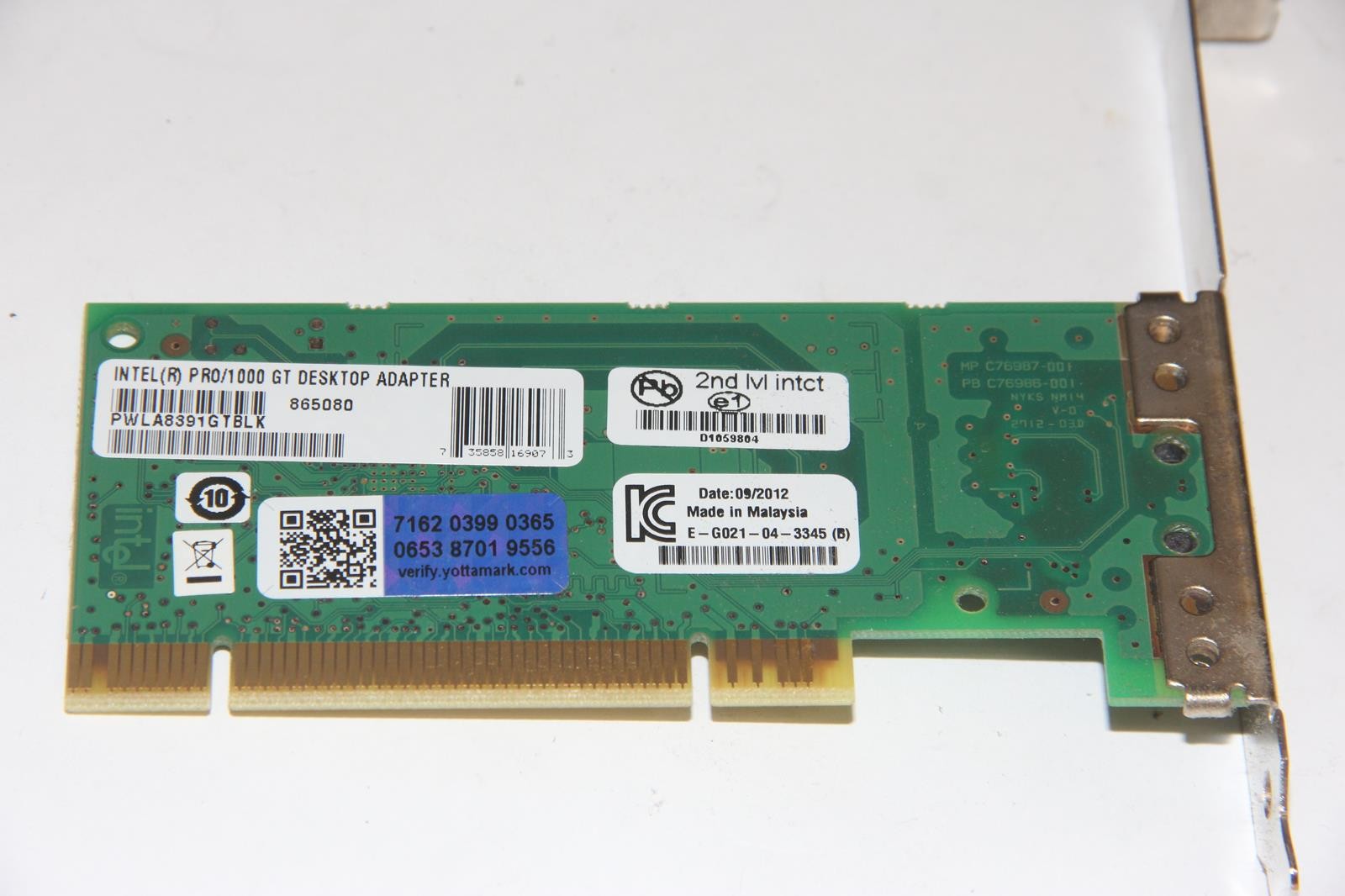 Intel PWLA8391GTBLK PRO/1000 GT Desktop Network Adapter with Full Size Bracket
