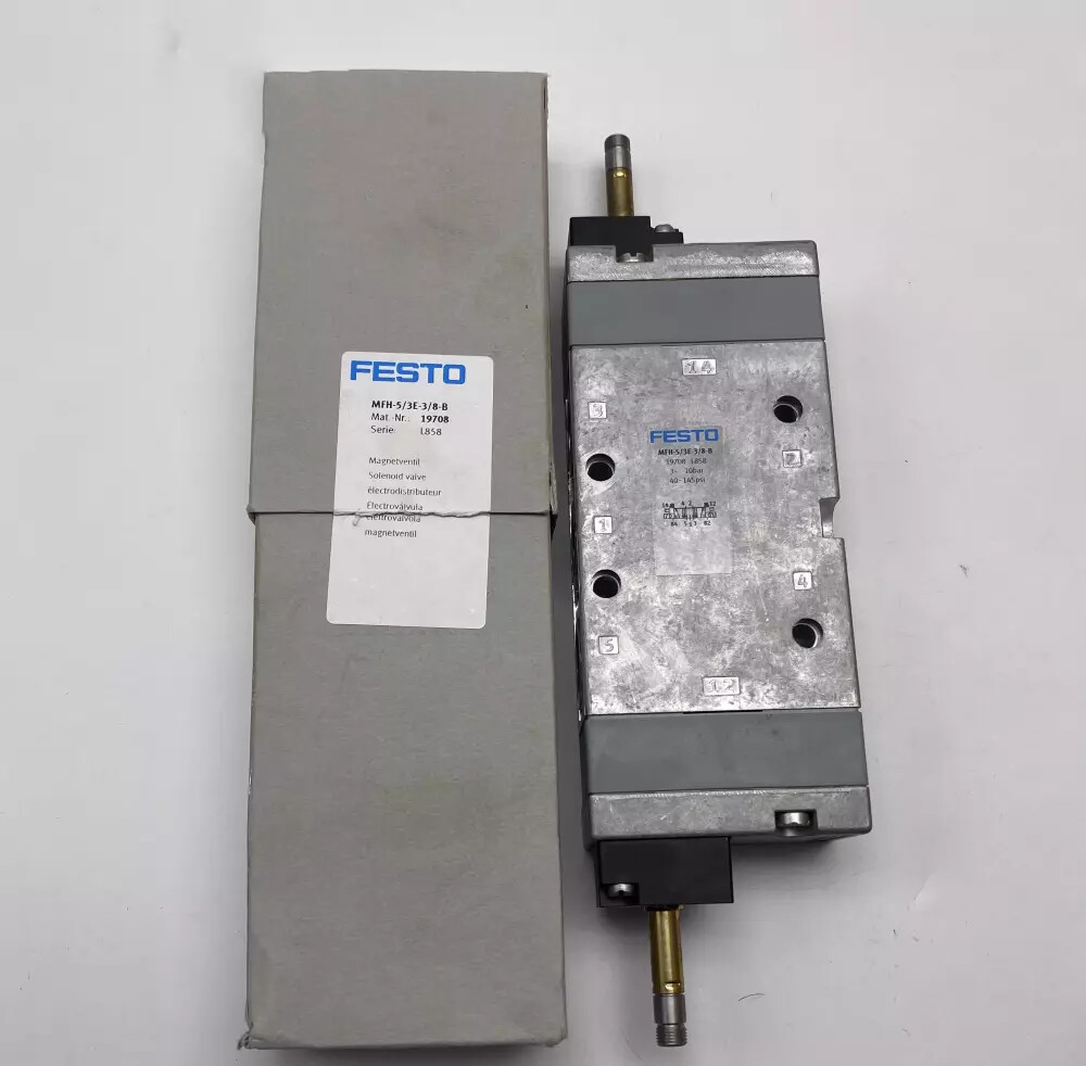 New MFH-5/3E-3/8-B 19708 Solenoid Valve Fast Shipping