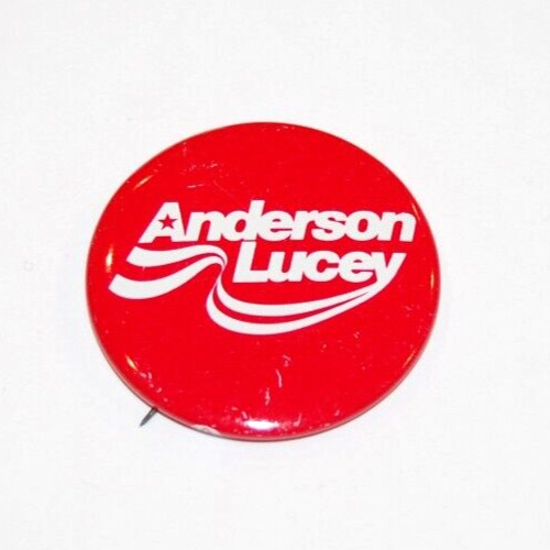 JOHN ANDERSON PATRICK LUCEY campaign pin pinback button political president
