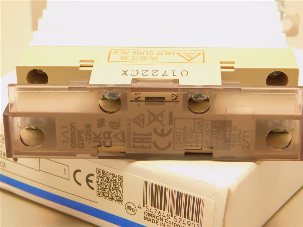 Omron G3PE-225B DC12-24 Solid State Relay SPST N.O. , 100-240VAC 25A Load