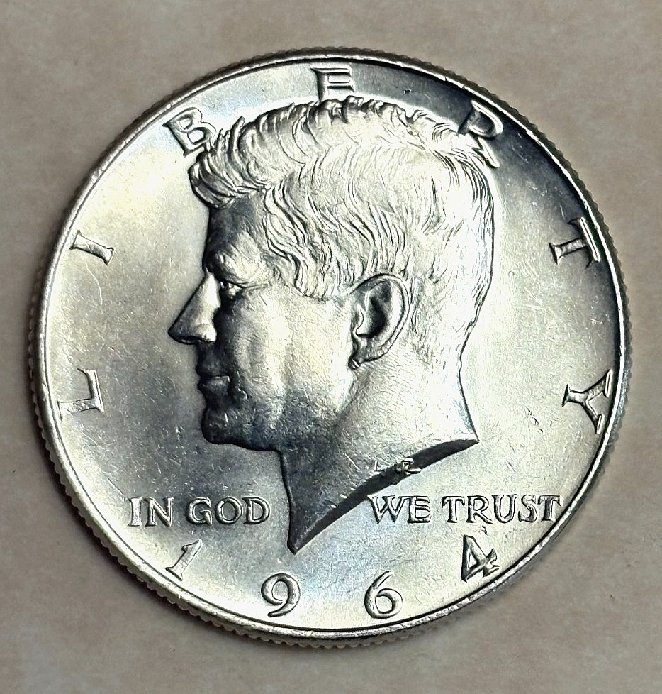 1964 Denver Mint Kennedy Half Dollars- 90% Silver -AU/BU