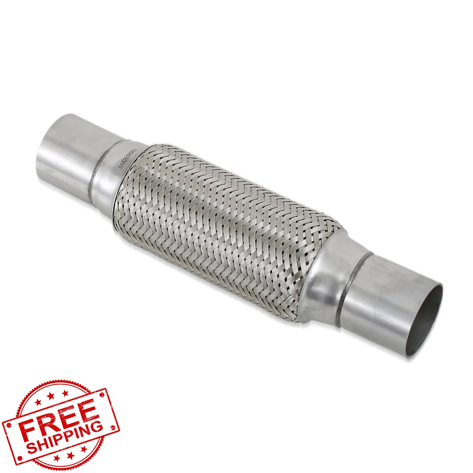2''X8''universal stainless steel Exhaust Flex Pipe with Ends 12" Inch Long He...