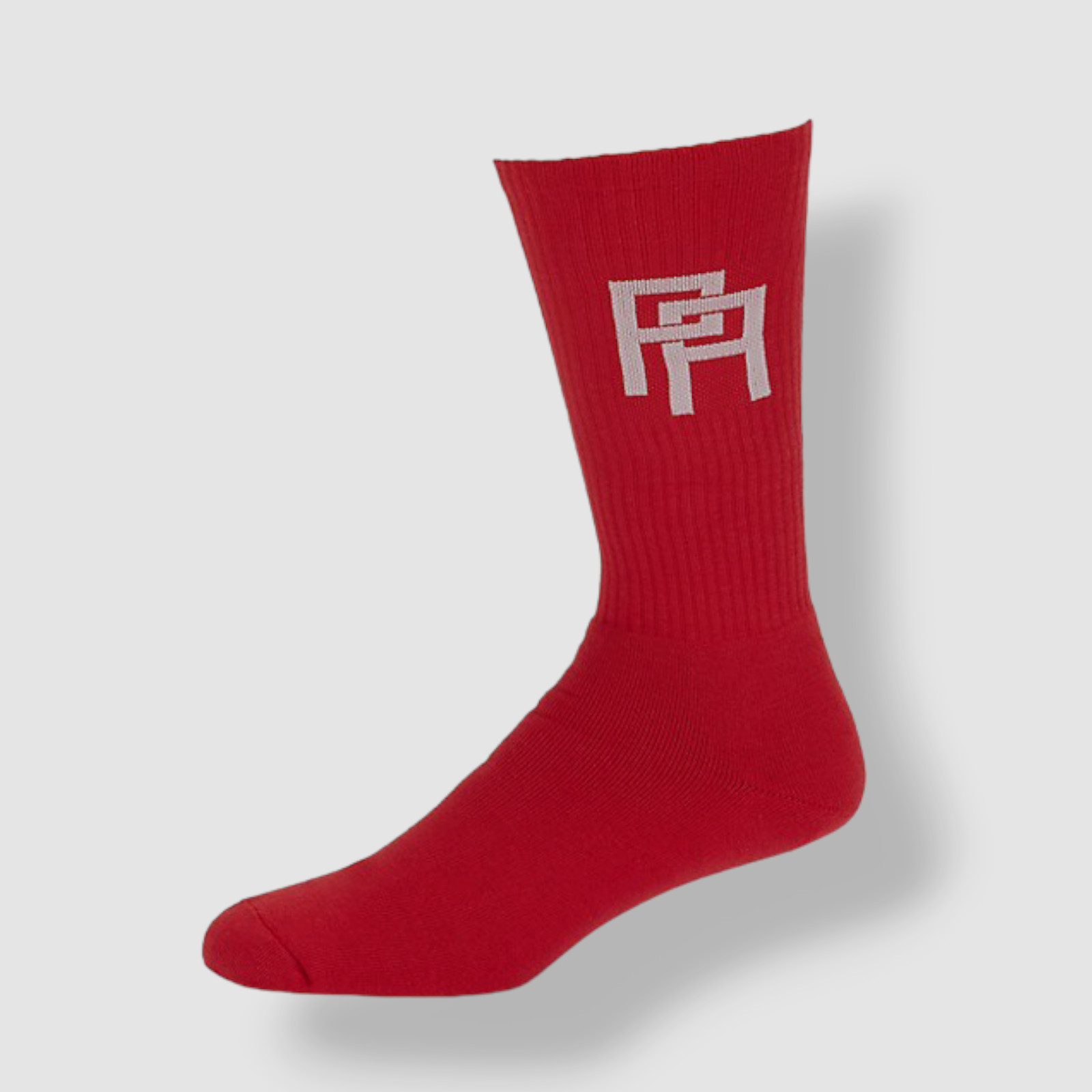 $65 Palm Angels Men's Red Monogram 1-Pair Logo Cotton Italy Crew Socks Size S/M