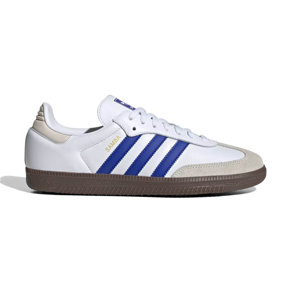 MENS ADIDAS SAMBA OG_WHITE/LUCID BLUE/GUM JR0909-SIZE 7.5