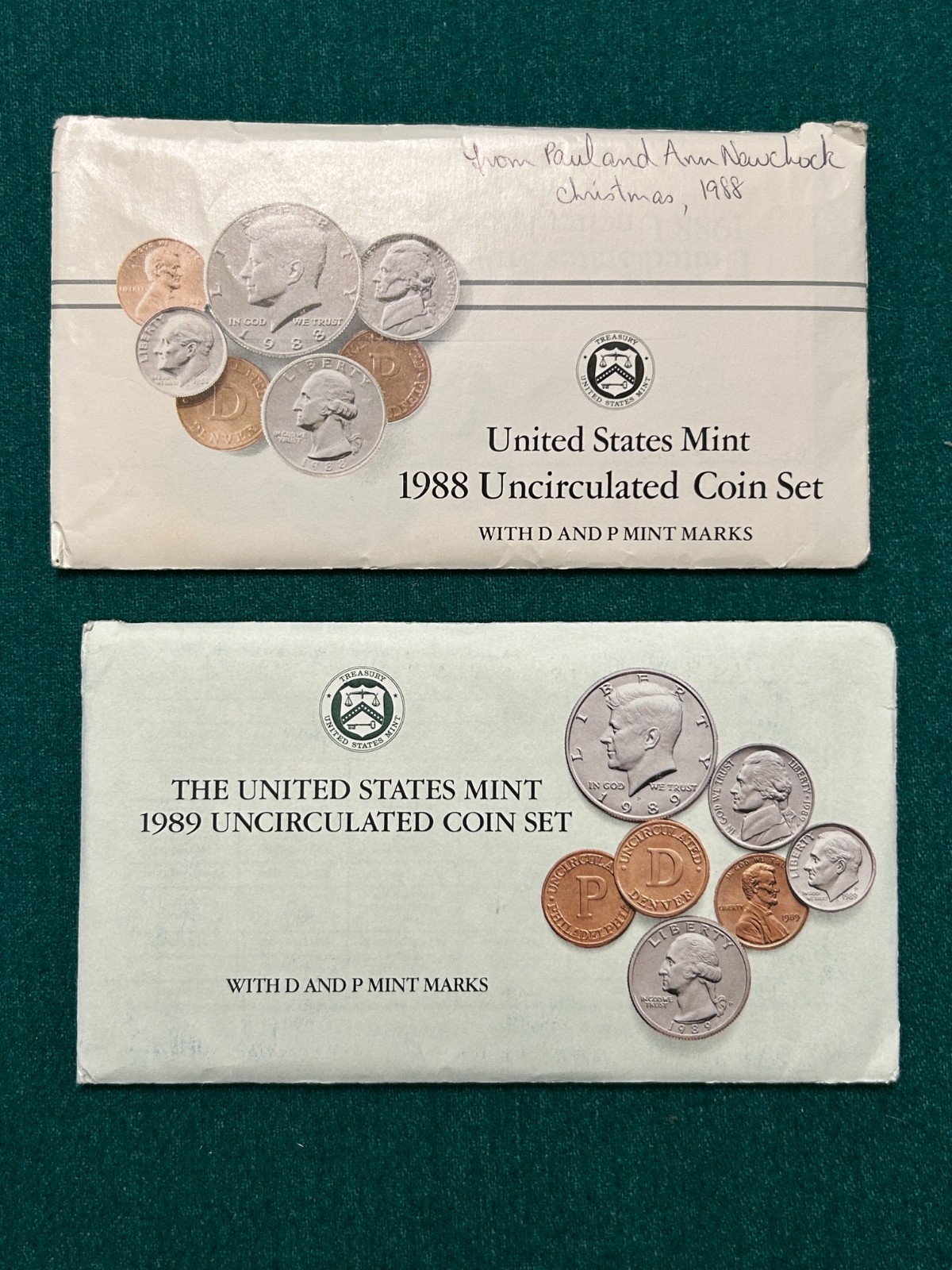 (2) 1988 & 1989 US Mint Sets - Uncirculated OGP - Free Shipping!