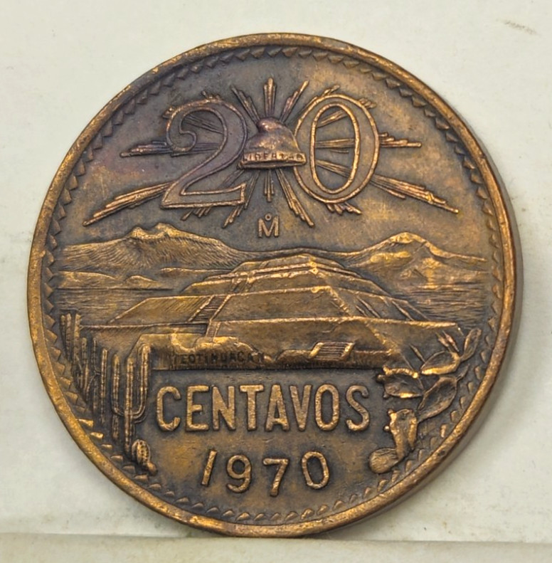 1970 Mexico 20 Centavos BN
