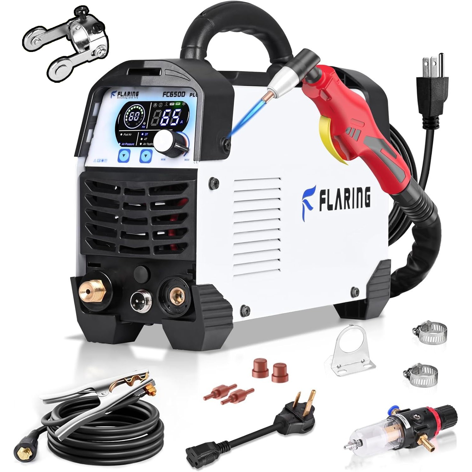 FLARING 65 AMP Touch Arc Plasma Cutter Machine 120/240V Digital Display