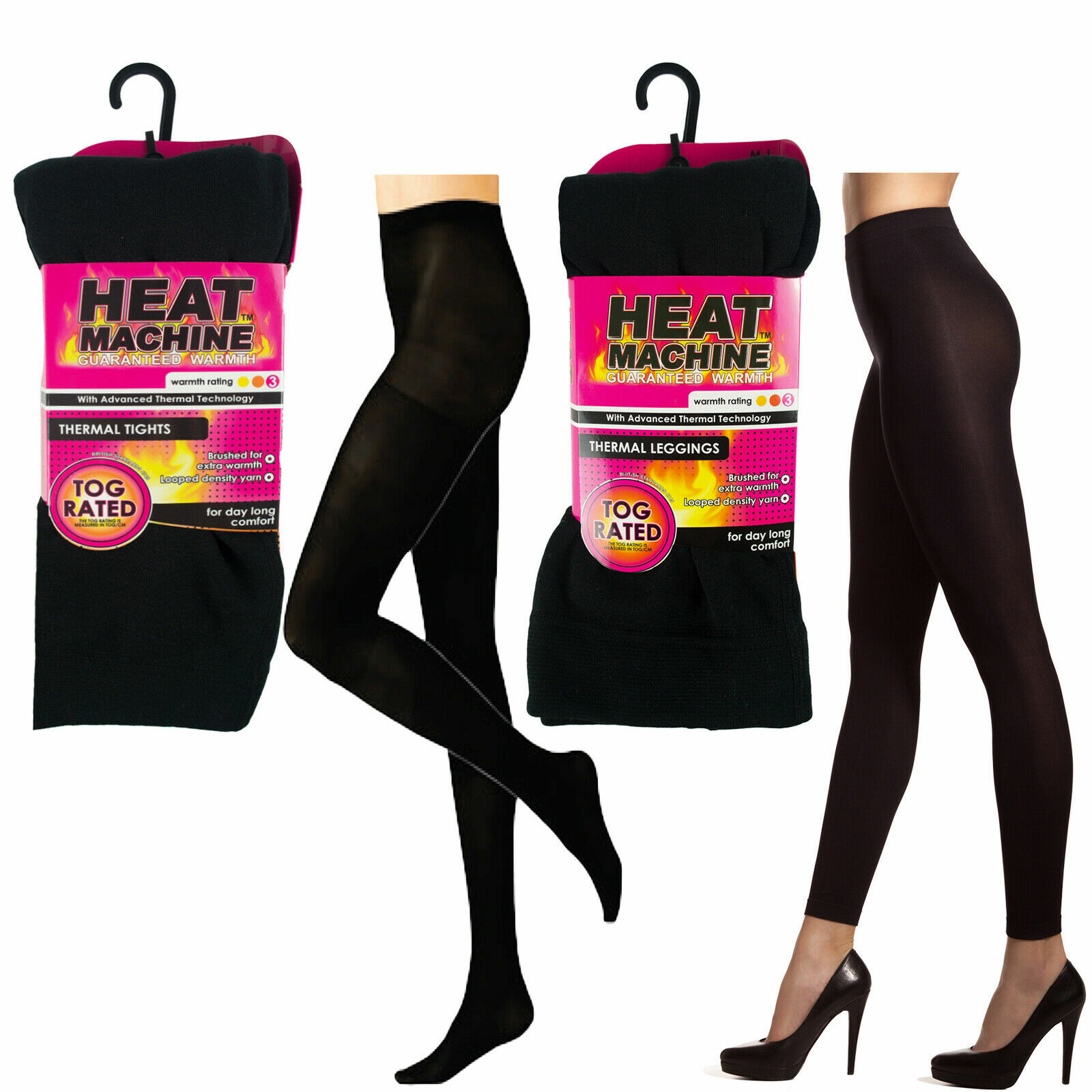 LADIES THERMAL LEGGINGS FLEECE LINED THICK WARM WINTER THICK BRUSHED TOG RATED