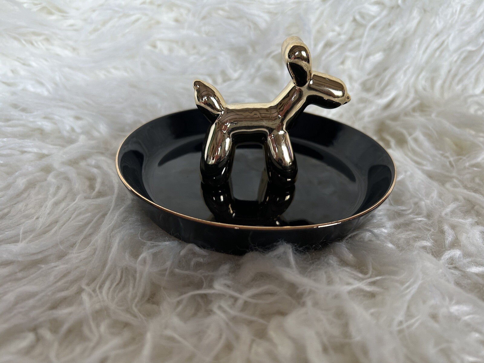 Black Gold Dog Trinket Tray
