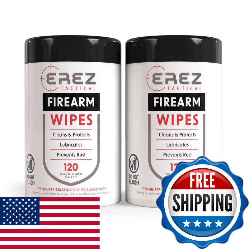 Erez Tactical Gun Cleaning Supplies 120 Gun Wipes 5X7 Clp - Clean Lubricate