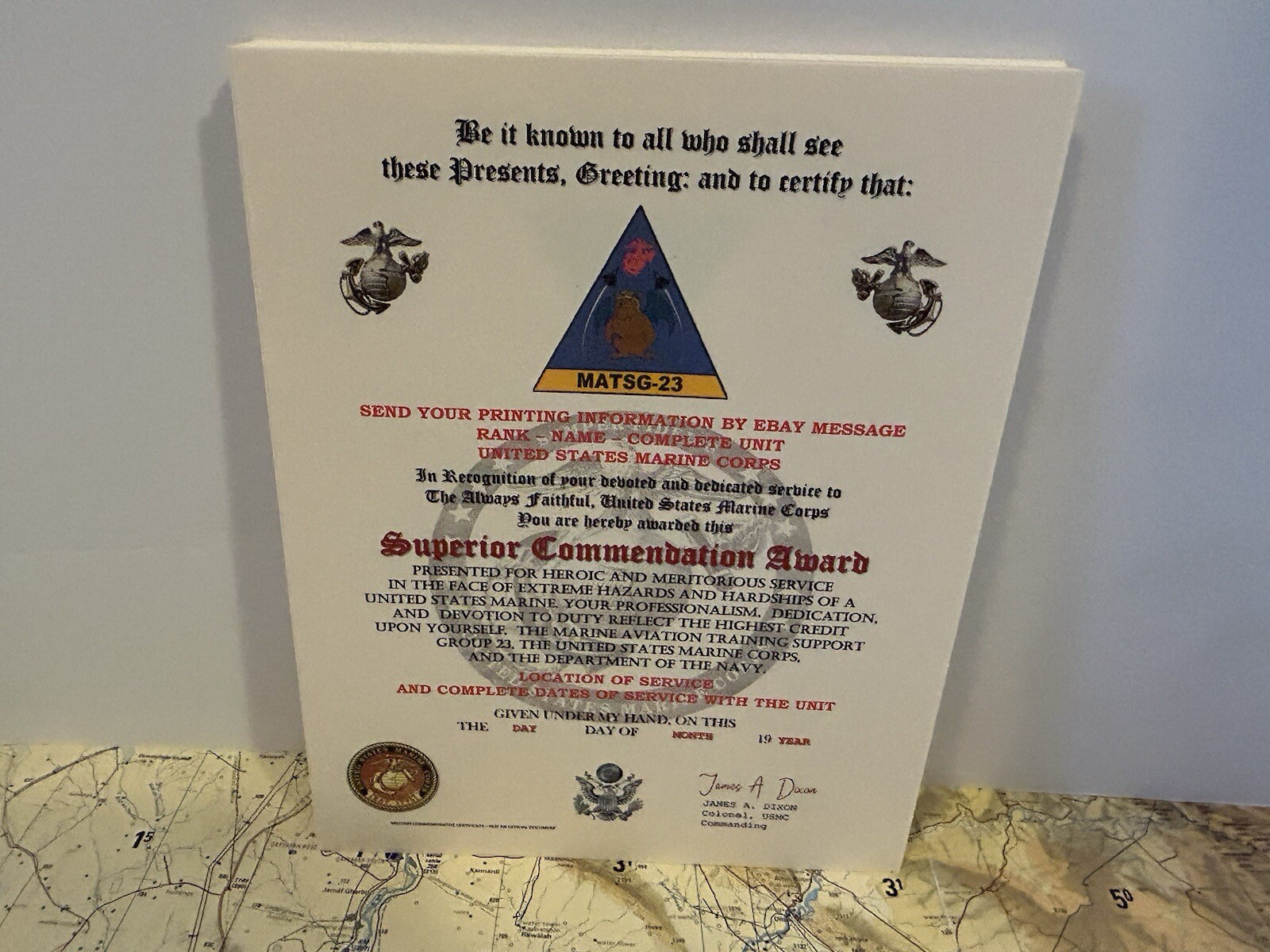 U.S.M.C. / AVIATION TRAINING SUPPORT GROUP 23 - SUPERIOR COMMENDATION AWARD