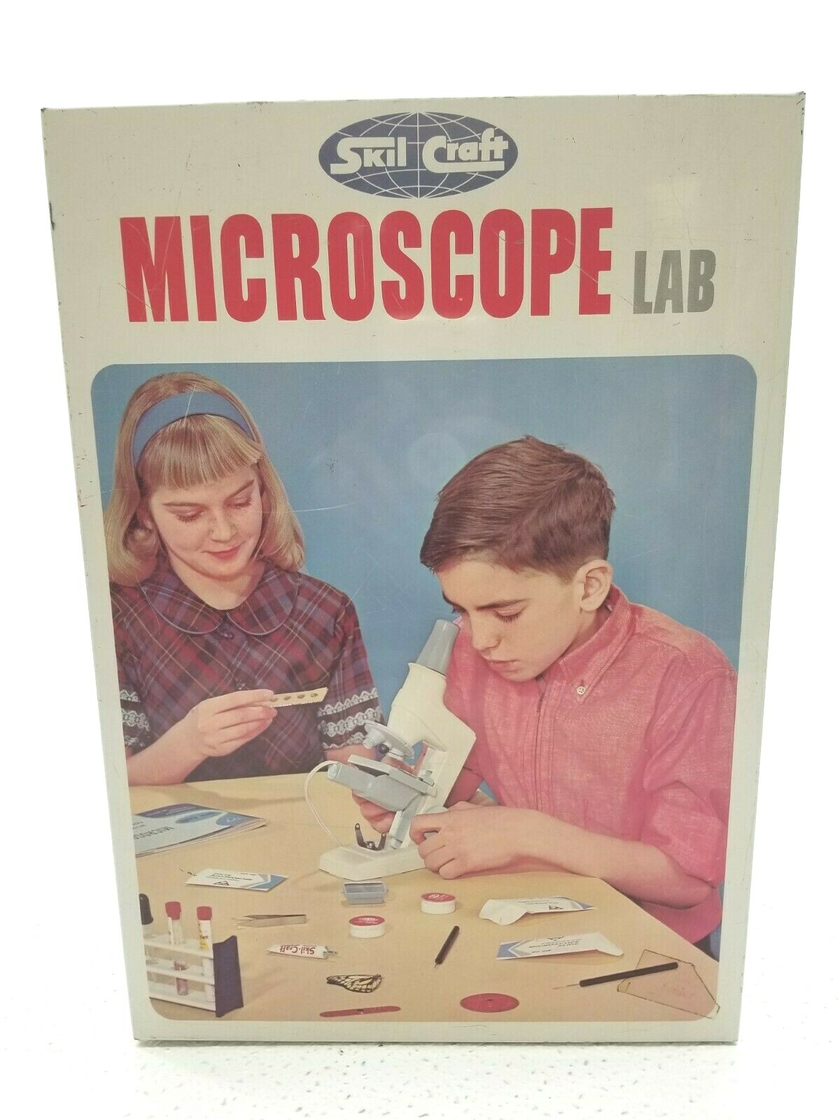 Vintage 1963 SKILCRAFT MICROSCOPE LAB Senior Set Case Microscope