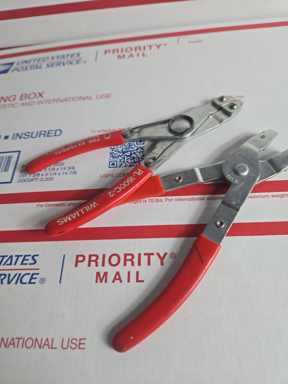 WILLIAMS CO TOOLS SNAP RING INTERNAL AND EXTERNAL PLIERS SET, ****NO TIPS*****