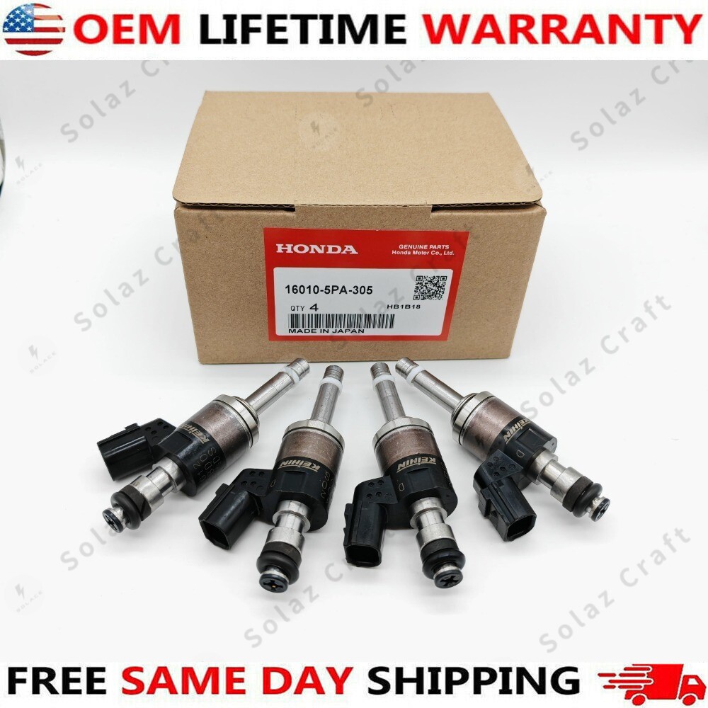 4PCS GENUINE OEM FUEL INJECTORS 16010-5PA-305 FOR ACCORD CR-V CIVIC 1.5L TURBO