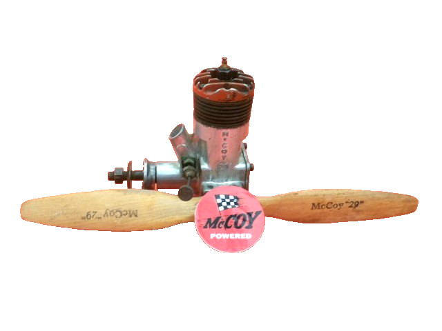 VINTAGE MCCOY 29 GLOW ENGINE FF CL MCCOY FACTORY PROP & NEW MCCOY DECAL COMPLETE