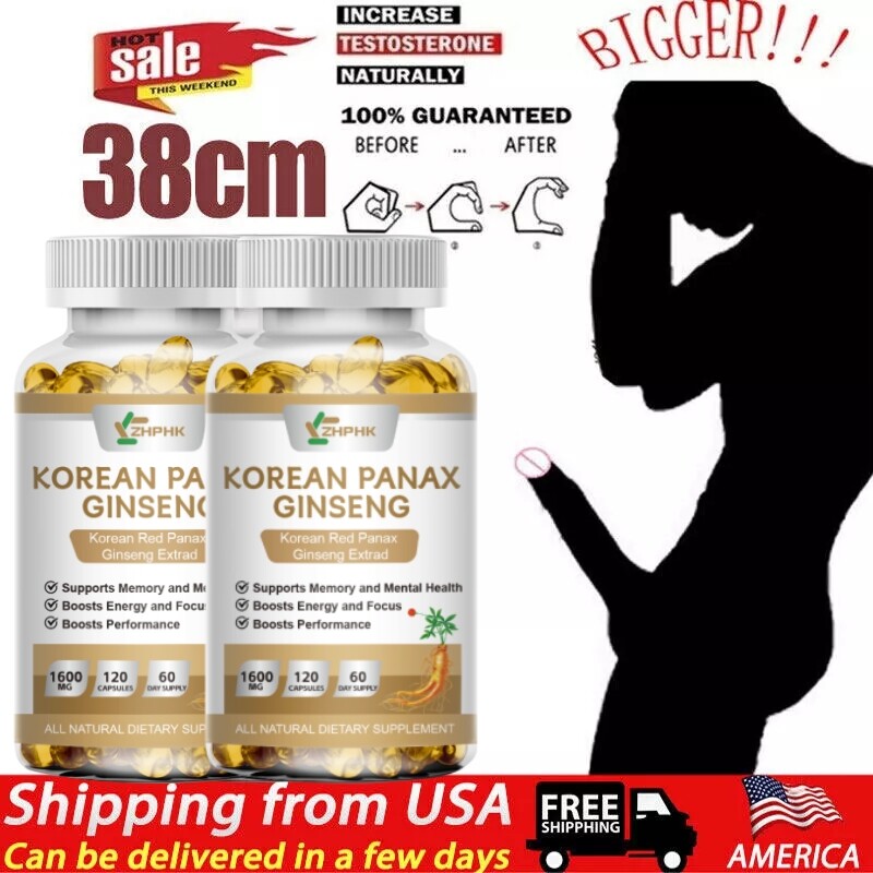 Red Korean Panax Ginseng 1600mg 240 Capsules - Energy/Endurance/Memory/Sex Drive