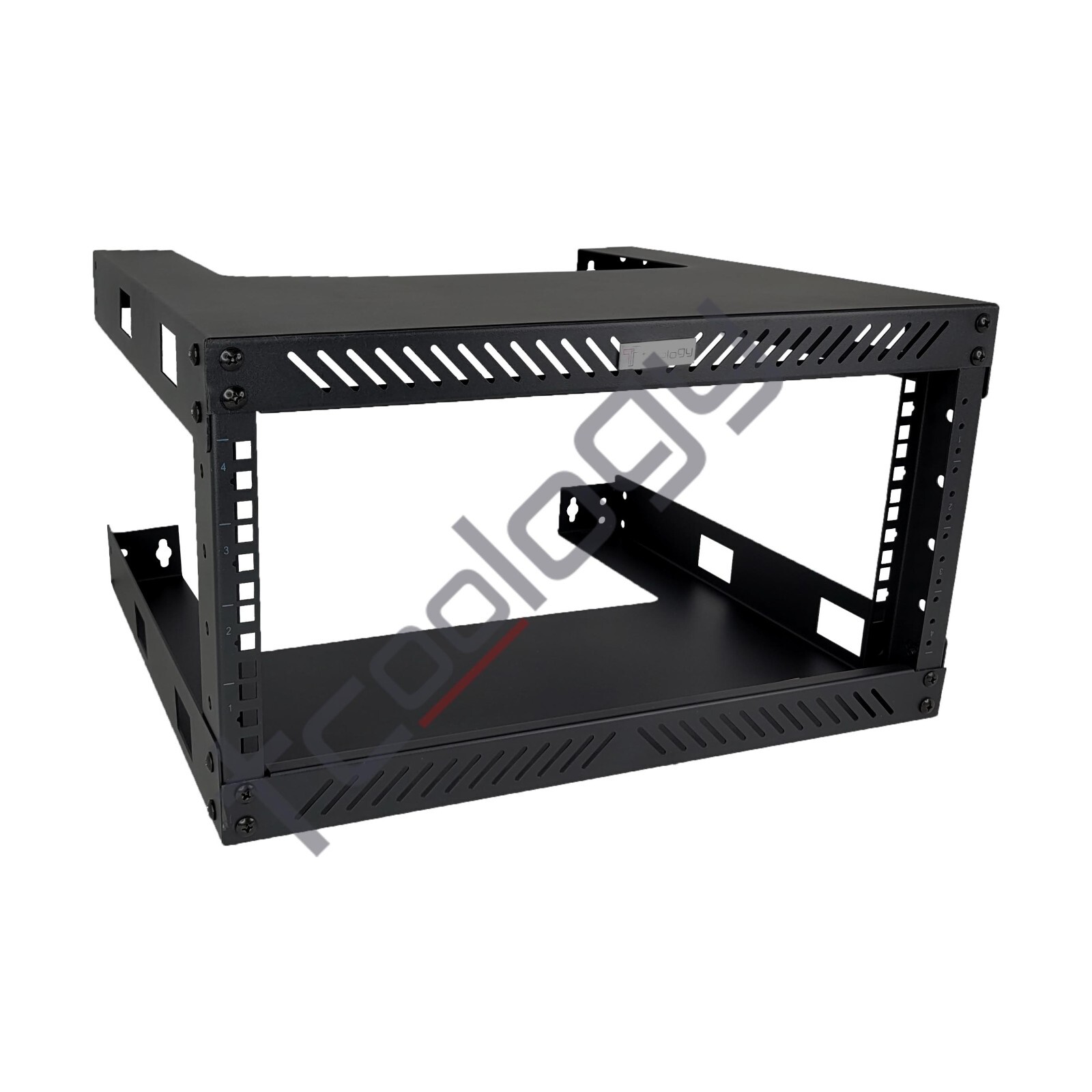 TCoology 4U Wall Mount Open Frame 19'' Server Rack Threaded 17.5 Inch Depth